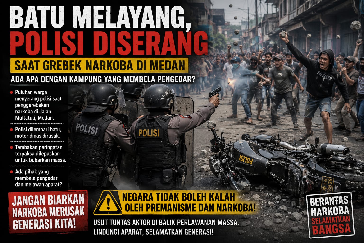 Batu Melayang, Polisi Diserang Saat Grebek Narkoba di Medan: Ada Apa dengan Kampung yang Membela Pengedar